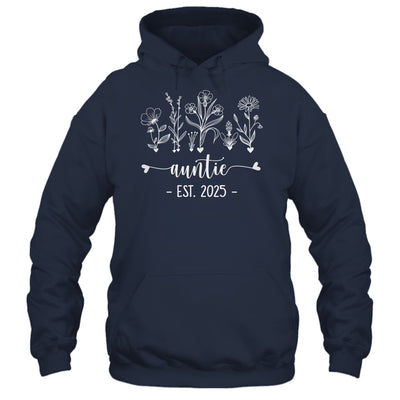 Promoted To Auntie 2025 Pregnancy Announcement Floral Shirt & Tank Top | teecentury