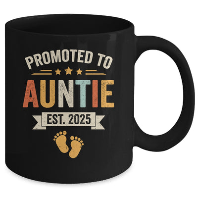 Promoted To Auntie 2025 Retro Soon To Be Auntie Est 2025 Mug | teecentury