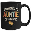 Promoted To Auntie 2025 Retro Soon To Be Auntie Est 2025 Mug | teecentury