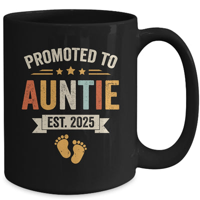 Promoted To Auntie 2025 Retro Soon To Be Auntie Est 2025 Mug | teecentury