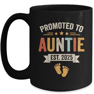 Promoted To Auntie 2025 Retro Soon To Be Auntie Est 2025 Mug | teecentury