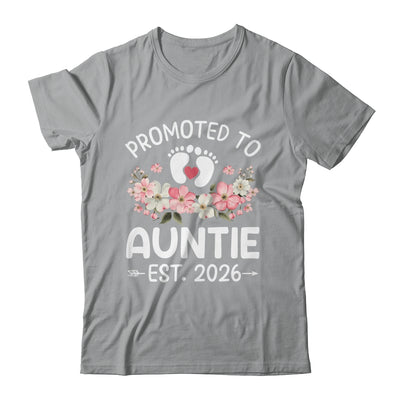 Promoted To Auntie 2026 First Time Floral New Auntie Shirt & Hoodie | teecentury