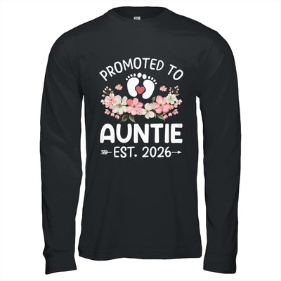 Promoted To Auntie 2026 First Time Floral New Auntie Shirt & Hoodie | teecentury