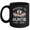 Promoted To Auntie 2026 First Time Floral New Auntie Mug | teecentury