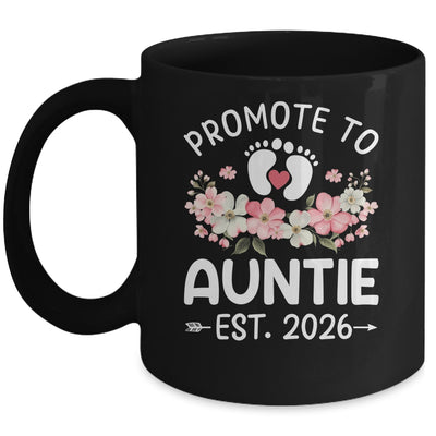 Promoted To Auntie 2026 First Time Floral New Auntie Mug | teecentury