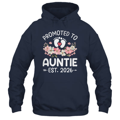 Promoted To Auntie 2026 First Time Floral New Auntie Shirt & Hoodie | teecentury