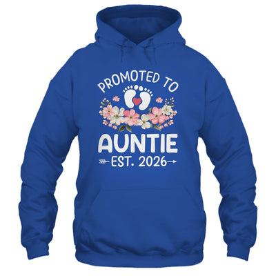 Promoted To Auntie 2026 First Time Floral New Auntie Shirt & Hoodie | teecentury