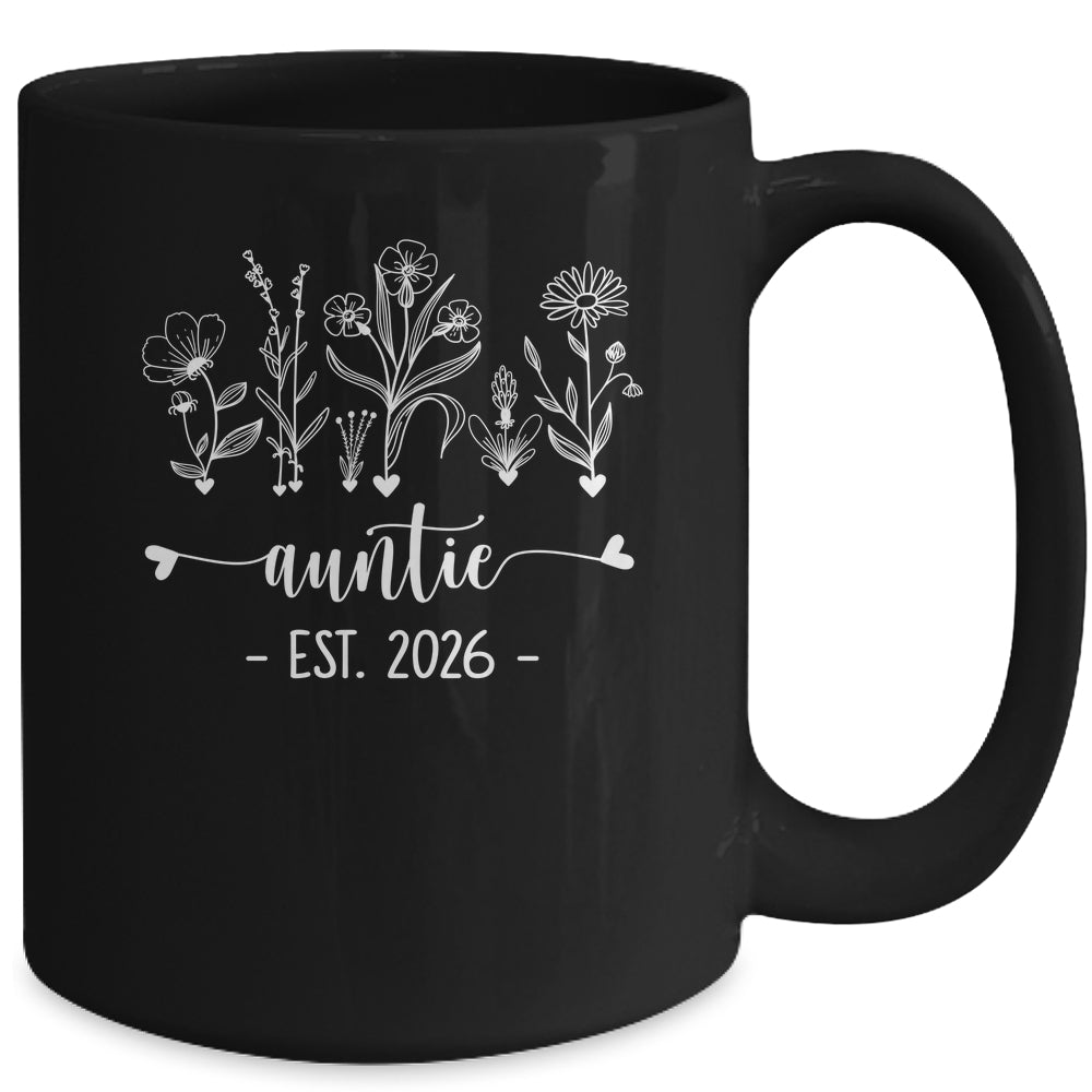 Promoted To Auntie 2026 Pregnancy Announcement Floral Mug | teecentury