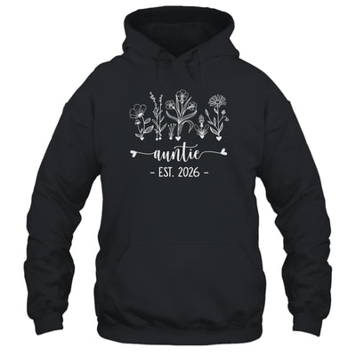 Promoted To Auntie 2026 Pregnancy Announcement Floral Shirt & Hoodie | teecentury