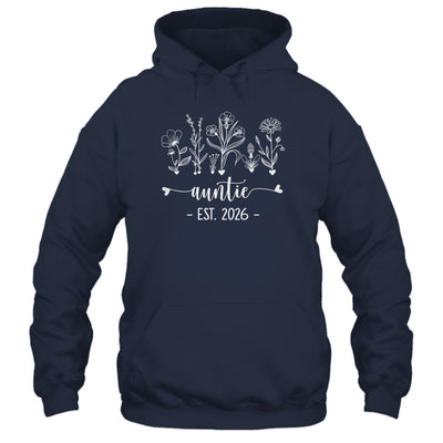 Promoted To Auntie 2026 Pregnancy Announcement Floral Shirt & Hoodie | teecentury