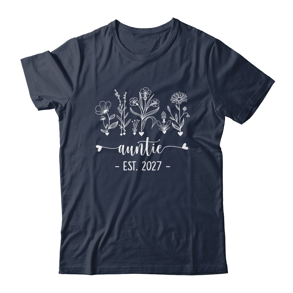 Promoted To Auntie 2027 Pregnancy Announcement Floral Shirt & Tank Top | teecentury