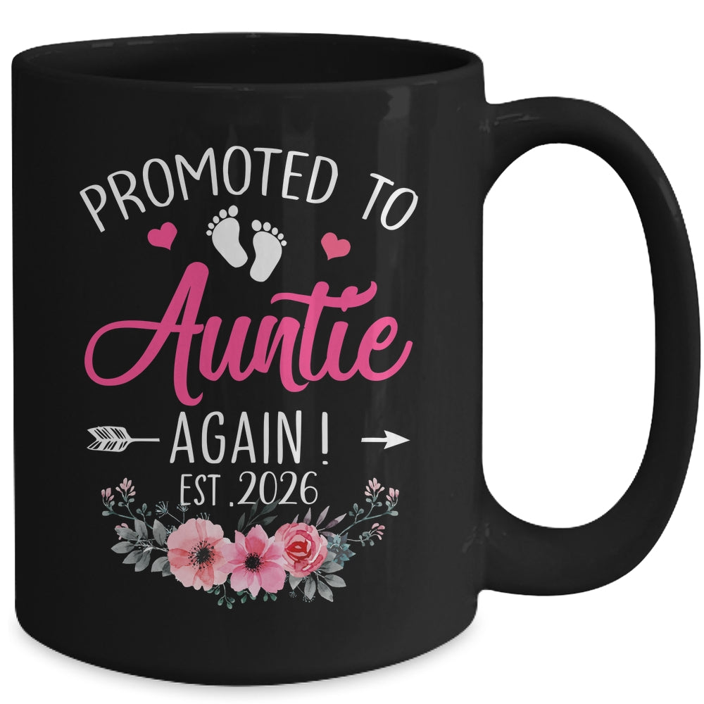 Promoted To Auntie Again Est 2026 Mothers Day Mug | teecentury