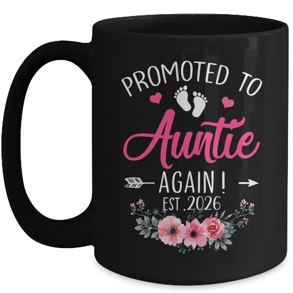 Promoted To Auntie Again Est 2026 Mothers Day Mug | teecentury