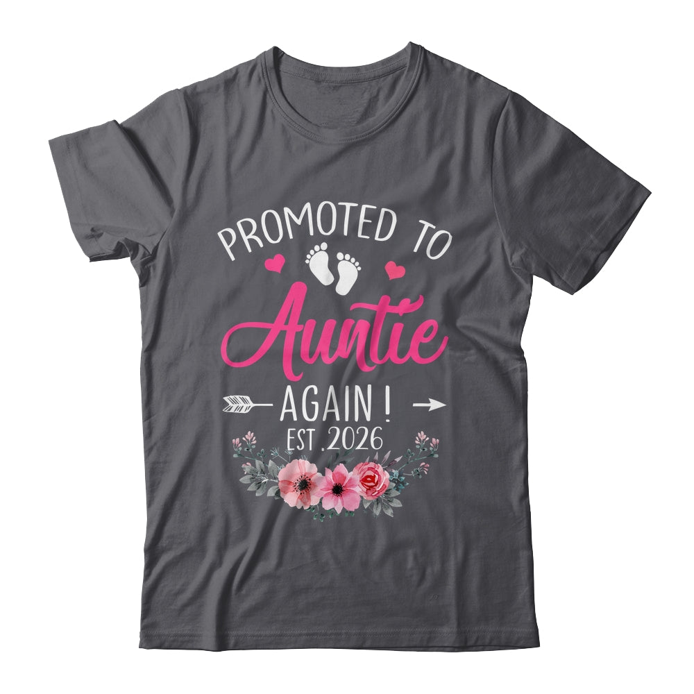 Promoted To Auntie Again Est 2026 Mothers Day Shirt & Tank Top | teecentury