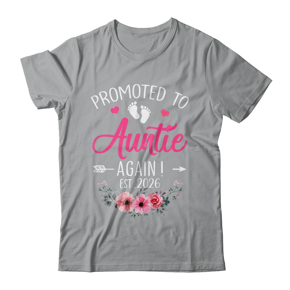 Promoted To Auntie Again Est 2026 Mothers Day Shirt & Tank Top | teecentury