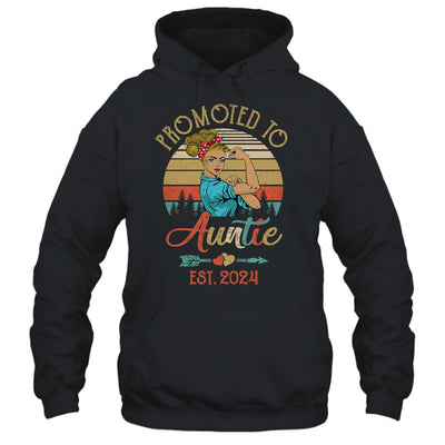 Promoted To Auntie Est 2024 Retro First Time Auntie Shirt & Tank Top | teecentury