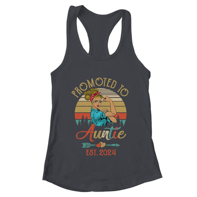 Promoted To Auntie Est 2024 Retro First Time Auntie Shirt & Tank Top | teecentury