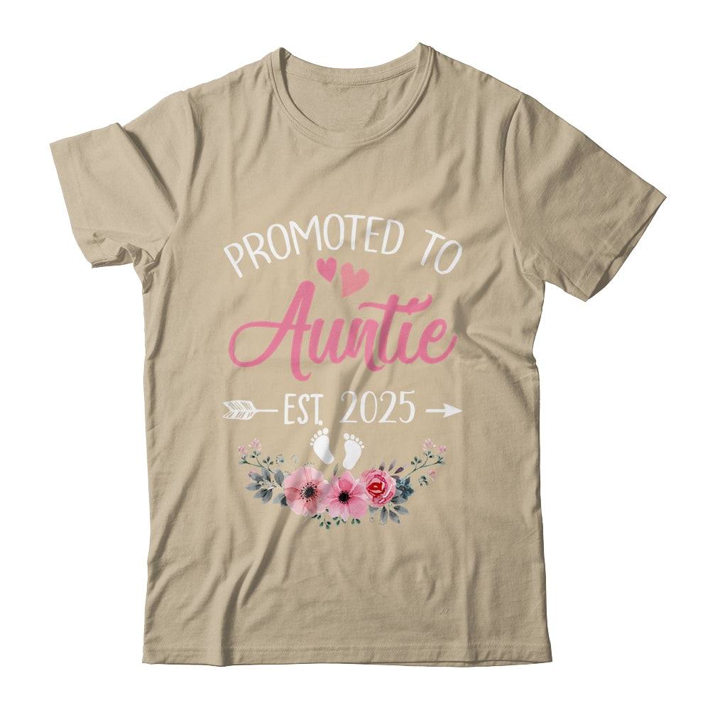 Promoted To Auntie Est 2025 Mothers Day First Time Shirt & Tank Top | teecentury