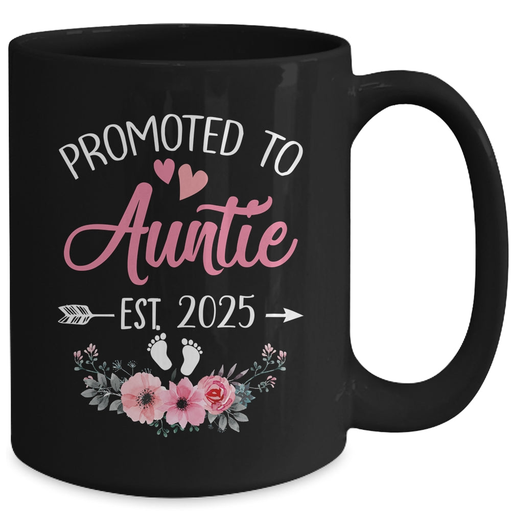 Promoted To Auntie Est 2025 Mothers Day First Time Mug | teecentury