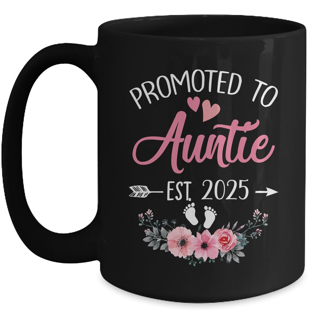 Promoted To Auntie Est 2025 Mothers Day First Time Mug | teecentury