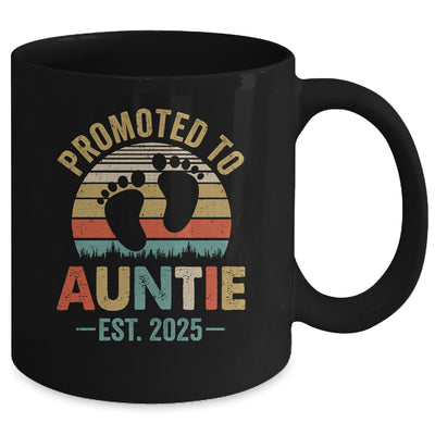 Promoted To Auntie Est 2025 Mothers Day Vintage Mug | teecentury