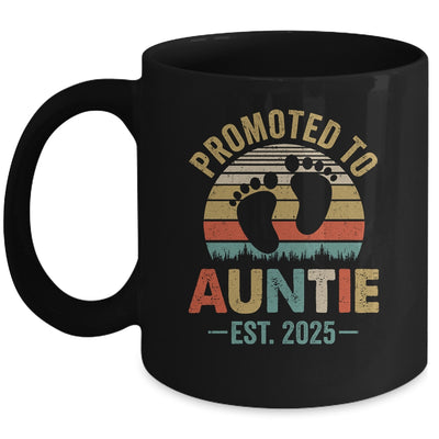 Promoted To Auntie Est 2025 Mothers Day Vintage Mug | teecentury