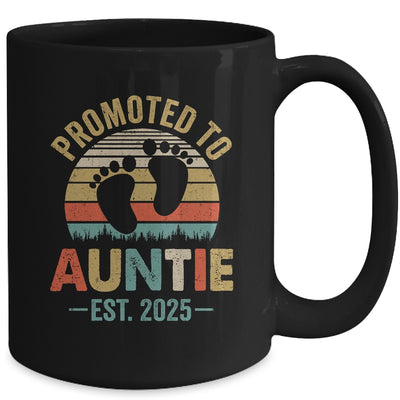 Promoted To Auntie Est 2025 Mothers Day Vintage Mug | teecentury