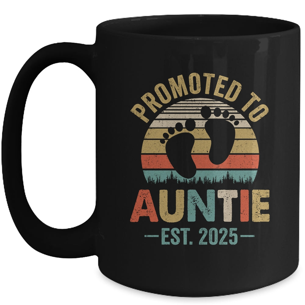 Promoted To Auntie Est 2025 Mothers Day Vintage Mug | teecentury