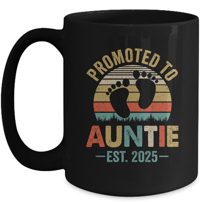 Promoted To Auntie Est 2025 Mothers Day Vintage Mug | teecentury