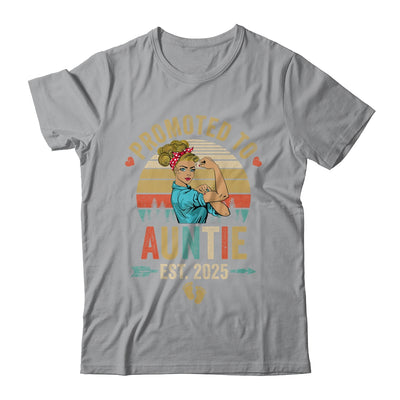 Promoted To Auntie Est 2025 Retro First Time Auntie Shirt & Tank Top | teecentury