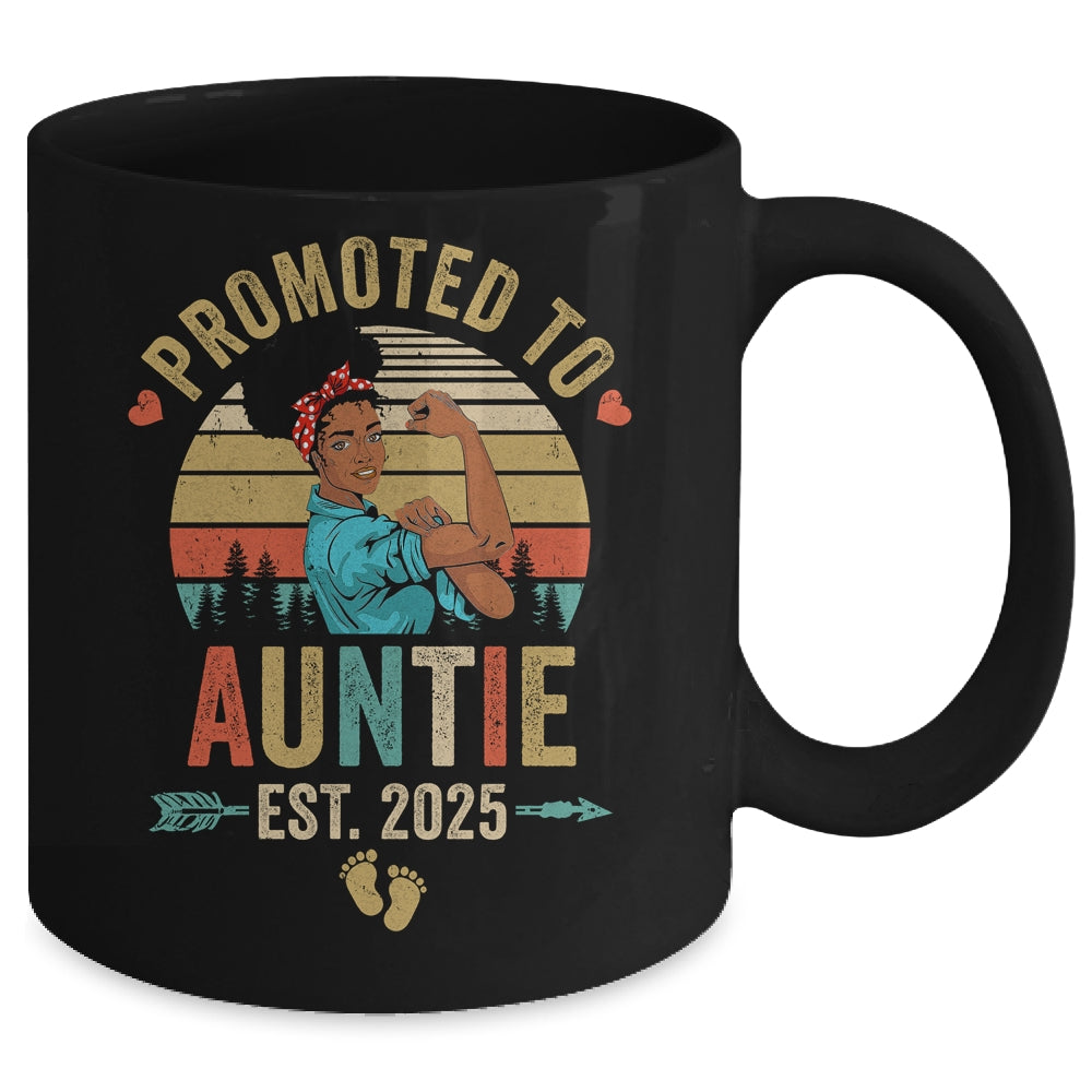 Promoted To Auntie Est 2025 Vintage First Time Auntie Mug | teecentury