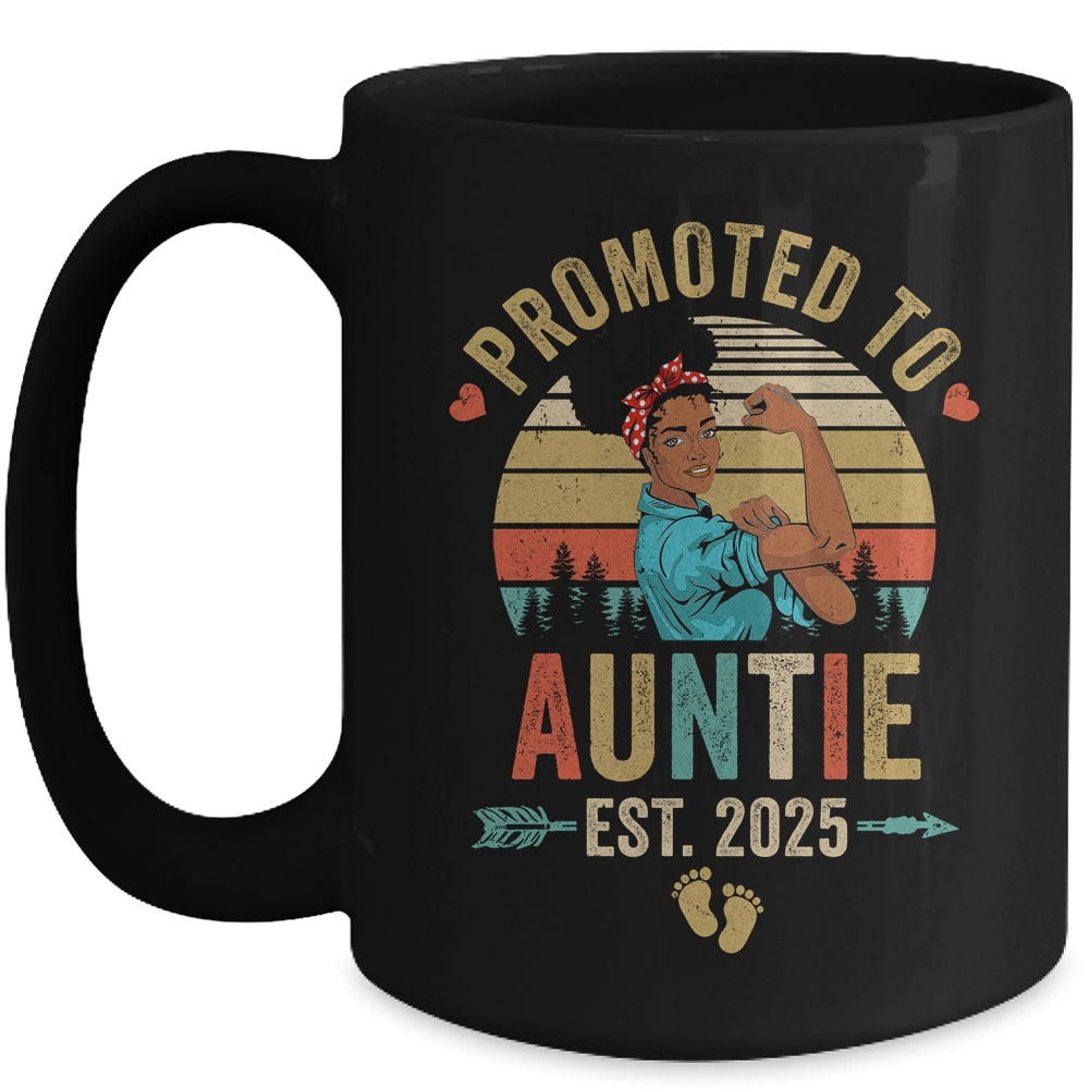 Promoted To Auntie Est 2025 Vintage First Time Auntie Mug | teecentury