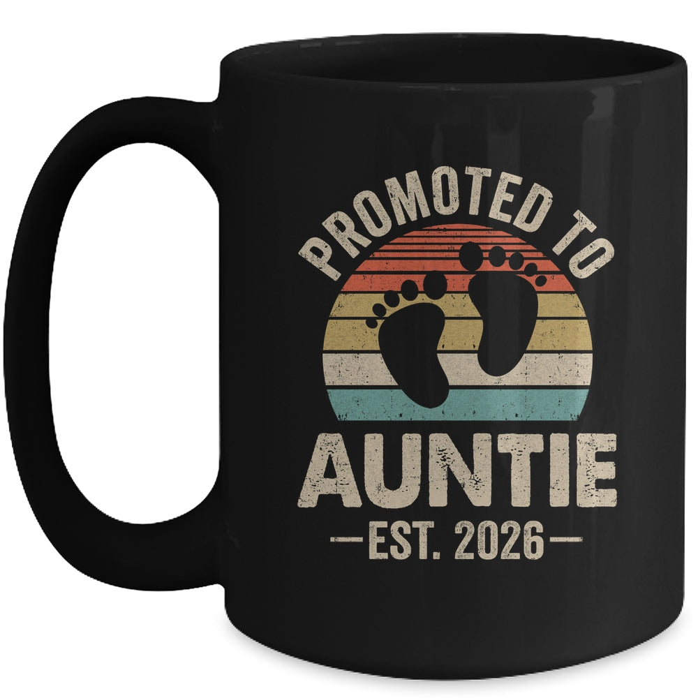 Promoted To Auntie Est 2026 Mothers Day Vintage Mug | teecentury