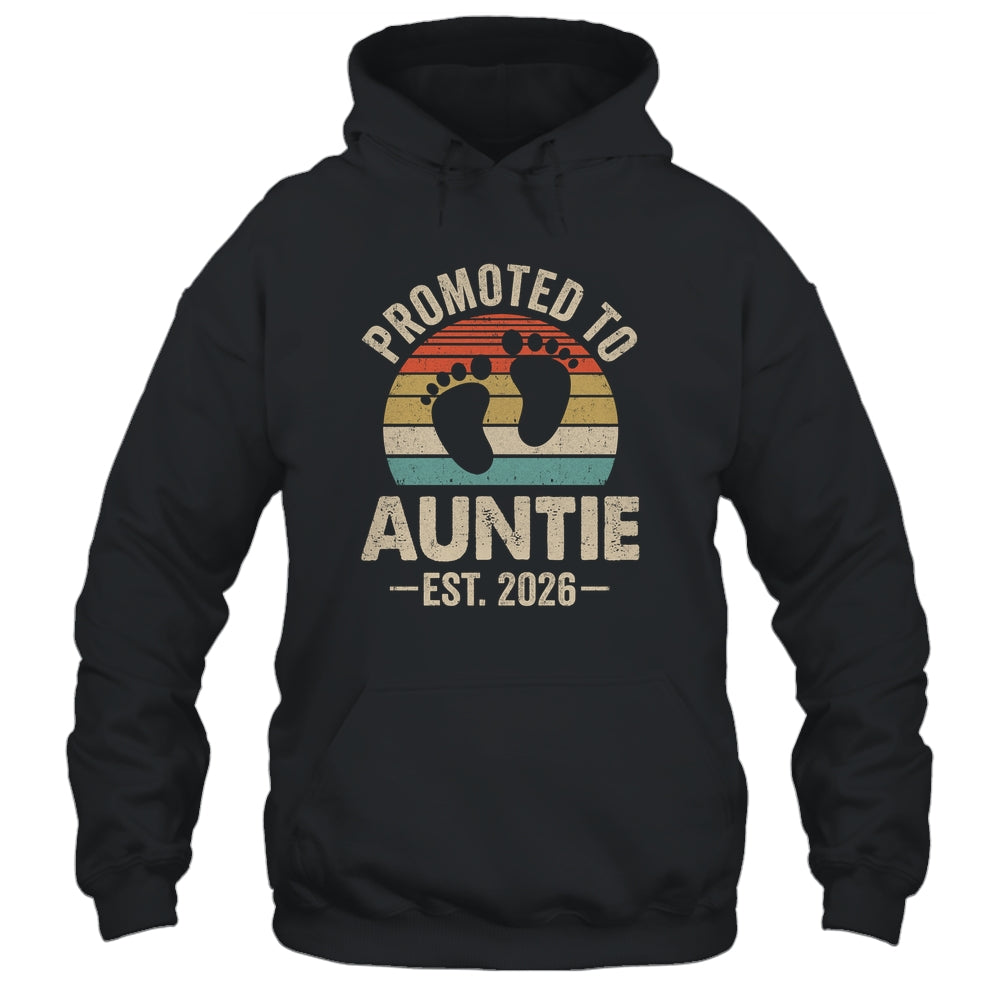 Promoted To Auntie Est 2026 Mothers Day Vintage Shirt & Hoodie | teecentury