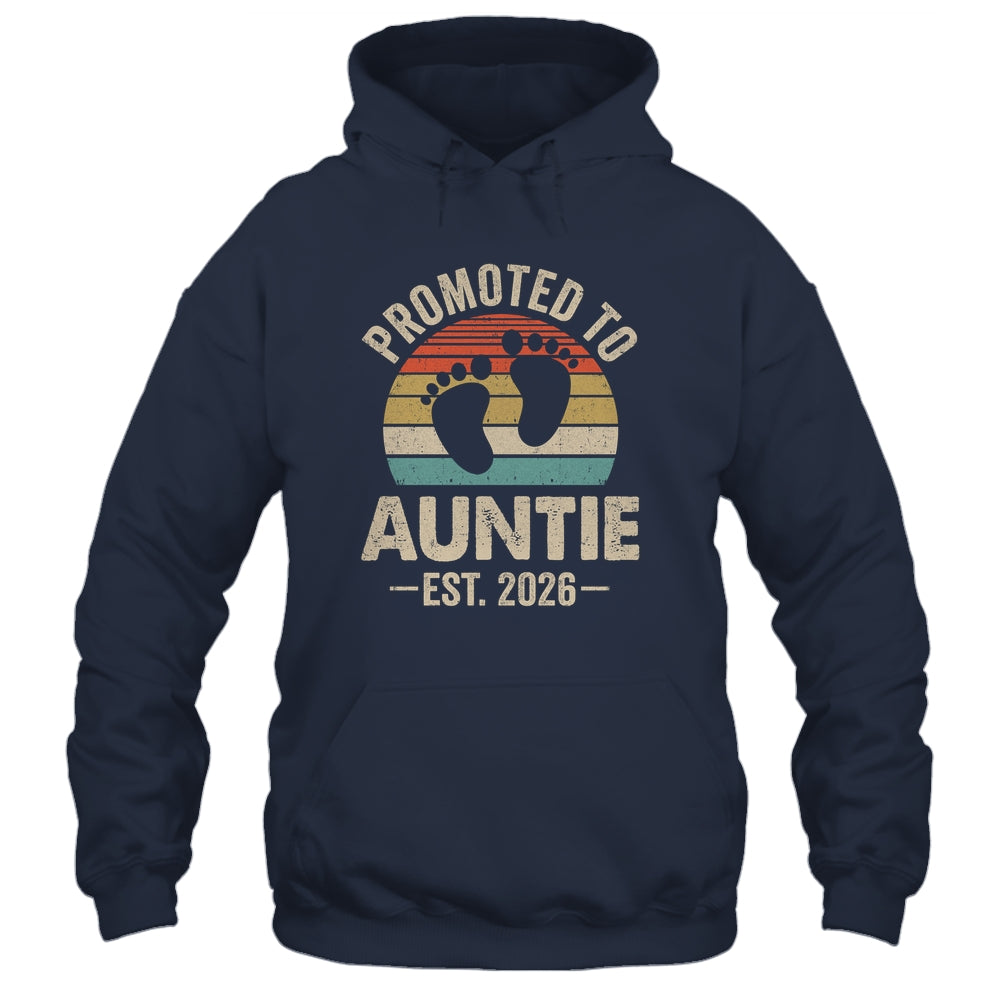 Promoted To Auntie Est 2026 Mothers Day Vintage Shirt & Hoodie | teecentury