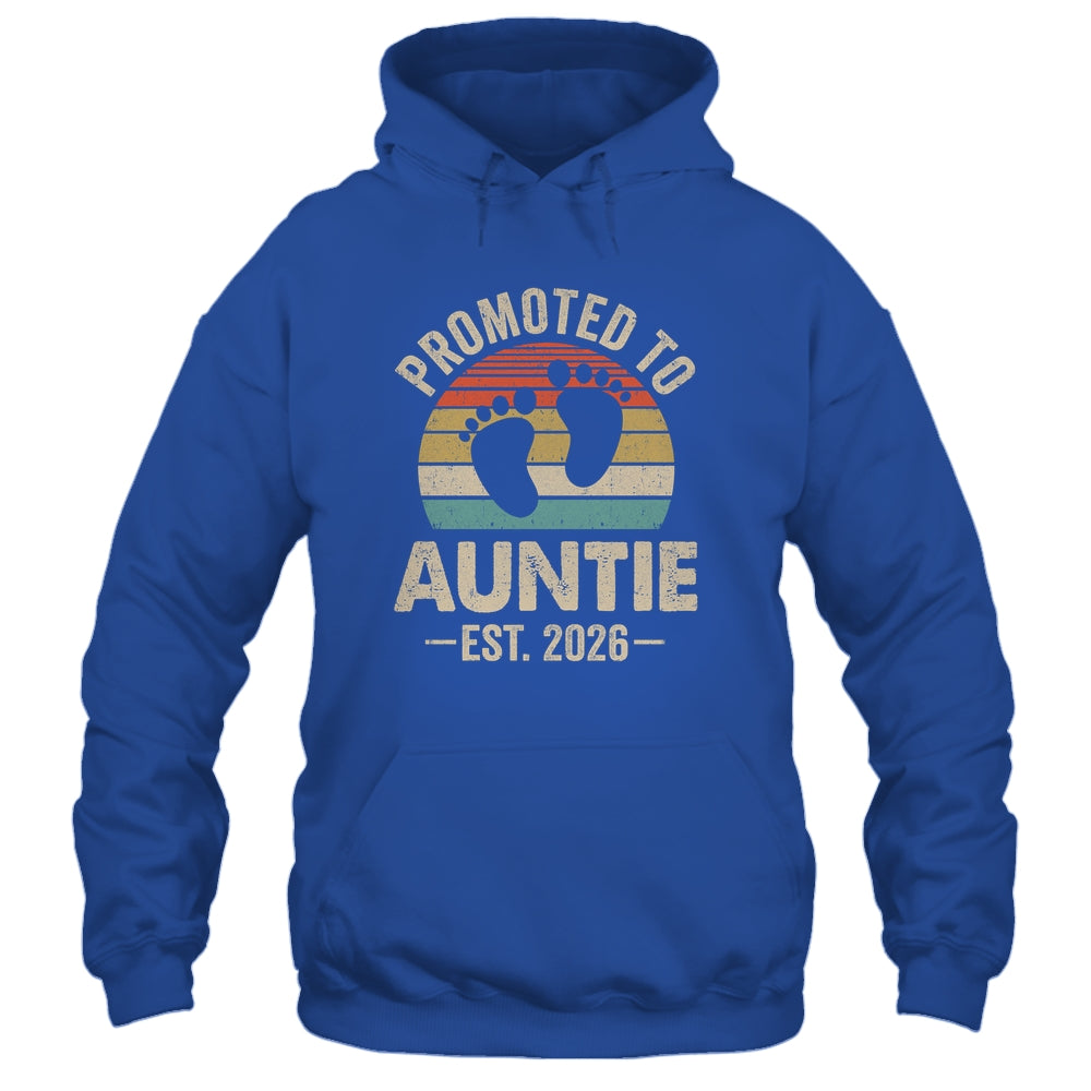 Promoted To Auntie Est 2026 Mothers Day Vintage Shirt & Hoodie | teecentury