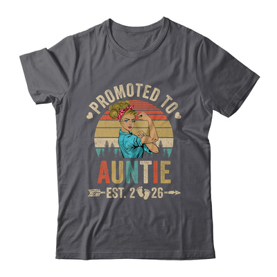 Promoted To Auntie Est 2026 Retro First Time Auntie Shirt & Tank Top | teecentury