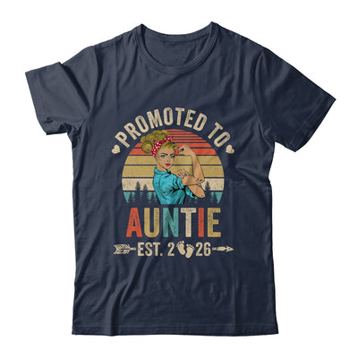 Promoted To Auntie Est 2026 Retro First Time Auntie Shirt & Tank Top | teecentury