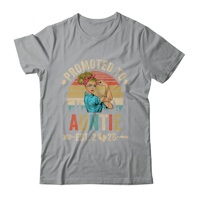 Promoted To Auntie Est 2026 Retro First Time Auntie Shirt & Tank Top | teecentury