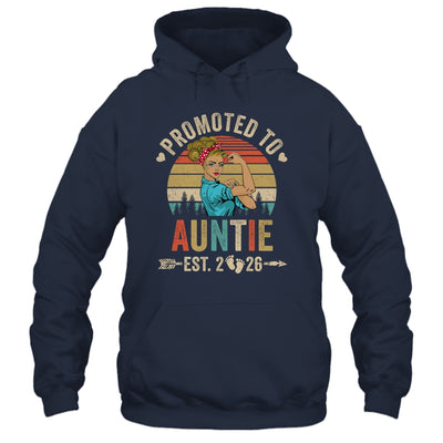 Promoted To Auntie Est 2026 Retro First Time Auntie Shirt & Tank Top | teecentury