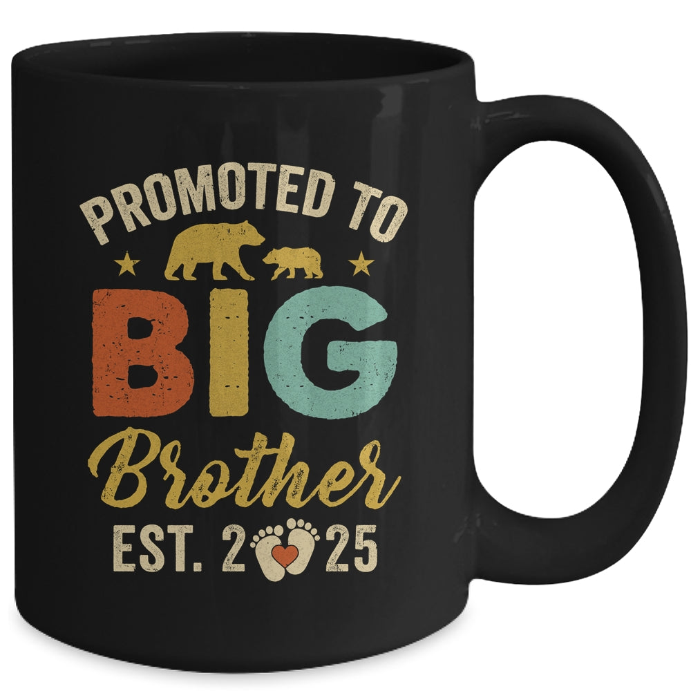 Promoted To Big Brother 2025 Bear Soon To Be A Brother Kids Mug | teecentury