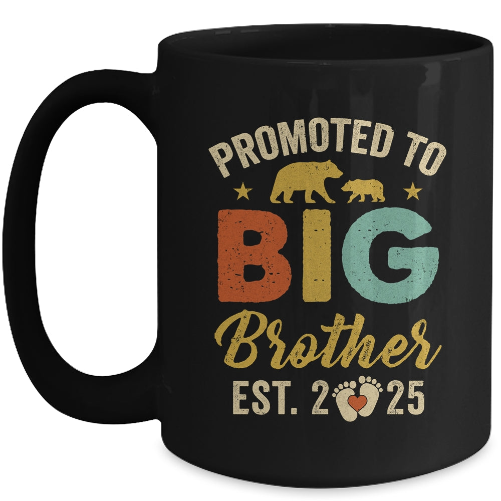 Promoted To Big Brother 2025 Bear Soon To Be A Brother Kids Mug | teecentury