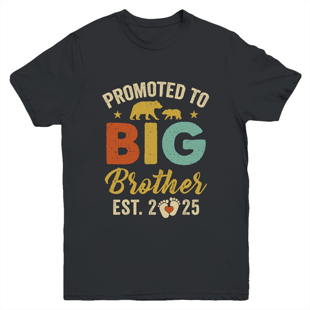 Promoted To Big Brother 2025 Bear Soon To Be A Brother Kids Youth Shirt | teecentury