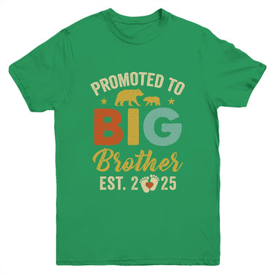 Promoted To Big Brother 2025 Bear Soon To Be A Brother Kids Youth Shirt | teecentury