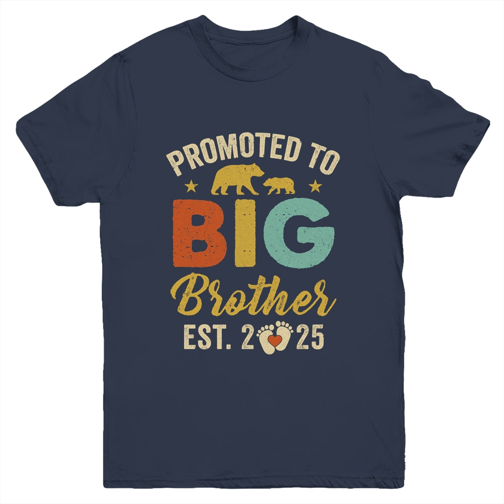 Promoted To Big Brother 2025 Bear Soon To Be A Brother Kids Youth Shirt | teecentury