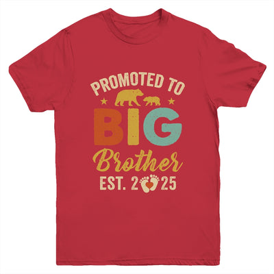 Promoted To Big Brother 2025 Bear Soon To Be A Brother Kids Youth Shirt | teecentury