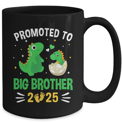 Promoted To Big Brother 2025 Boys Dinosaur T-Rex Kids Mug | teecentury