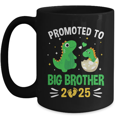 Promoted To Big Brother 2025 Boys Dinosaur T-Rex Kids Mug | teecentury
