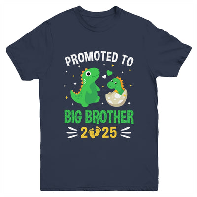 Promoted To Big Brother 2025 Boys Dinosaur T-Rex Kids Youth Shirt | teecentury