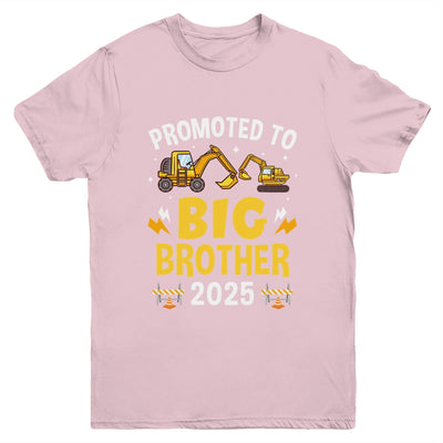 Promoted To Big Brother 2025 Construction Excavator Youth Shirt | teecentury